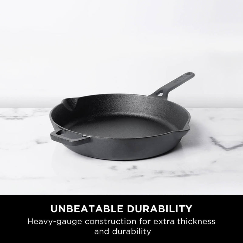 Meyer Pre-Seasoned Cast Iron 2pcs Set (26cm Roti Tawa + 26cm Frypan/Skillet)