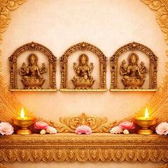 Brass Ashtalakshmi Wall Hanging Plates Set (5.5 Inch)