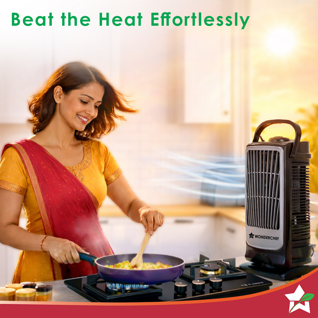 Wonderchef Tornado Portable Fan, For Home and Office Tabletop, 3 Speed Settings, 2kg Mini Portable Fan, Low Power Consum
