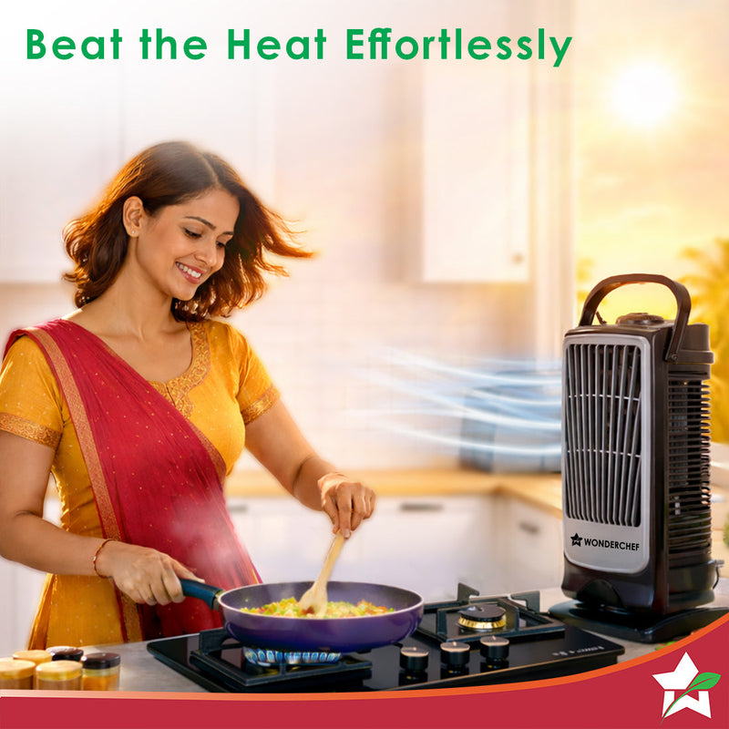 Wonderchef Tornado Portable Fan, For Home and Office Tabletop, 3 Speed Settings, 2kg Mini Portable Fan, Low Power Consum