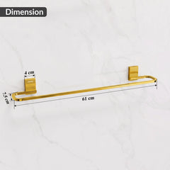 Plantex 304 Grade Stainless Steel 24 inch Single Towel Rod for Bathroom/Hand Towel Holder/Towel Hanger/Bathroom Accessories, Crystal (PVD Gold)-2