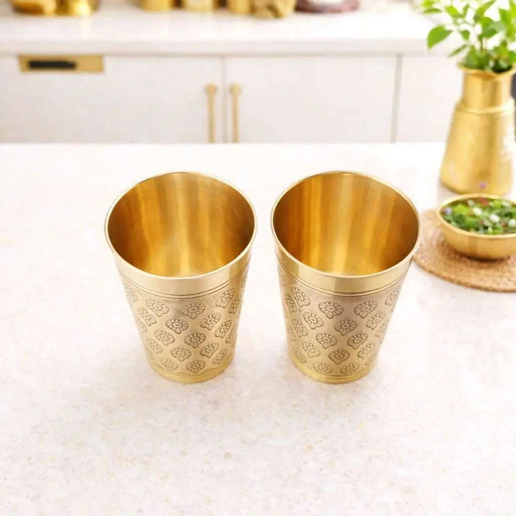 Brass Handcrafted Glass Pair