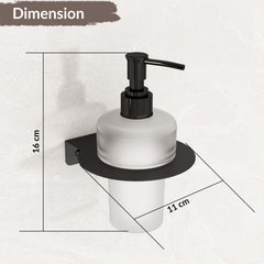 Plantex Liquid Soap Dispenser for Bathroom/Stainless Steel Glass Shampoo Dispenser/Hand wash/Bathroom Accessories - Pack of 1 (Black)-2