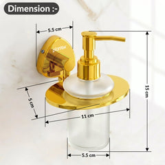 Plantex J4 Stainless Steel Liquid Soap Dispenser/Shampoo Dispenser for Wash Basin/Hand Wash Dispenser Wall Mounted/Bathroom Accessories (PVD Gold Finish) Angel-2