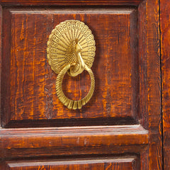 Brass Peacock Door Knocker (8 Inch)