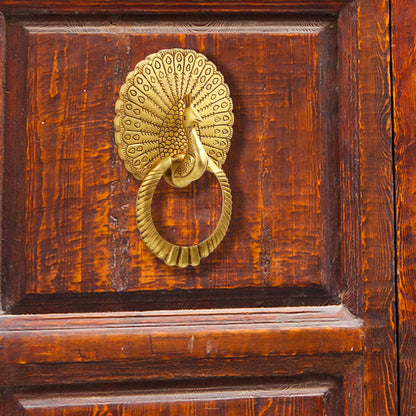 Brass Peacock Door Knocker (8 Inch)