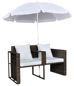 Donatello Outdoor Poolside Sunbed With Cushion Daybed (Brown)