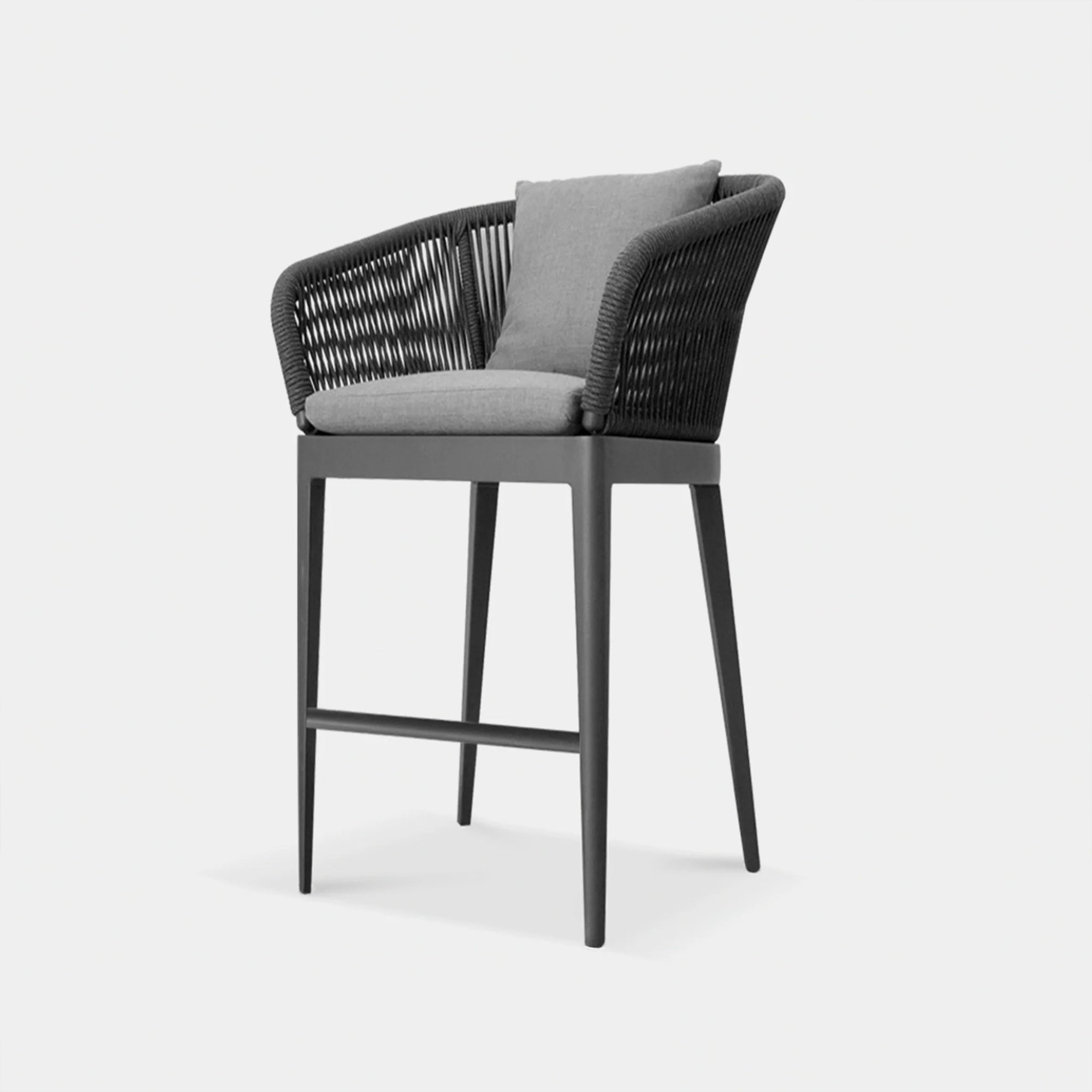 Bilge Outdoor Patio Bar Chair 1 Chair For Balcony Braided & Rope (Black)