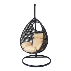 Piro Single Seater Hanging Swing With Stand For Balcony , Garden Swing (Dark Brown)