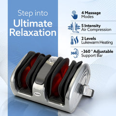 AGARO Elite Air Compress Foot Massager Corded Electric,Shiatsu Foot Massager,Kneading & Rolling Function,Lukewarm Heat,For Pain Relief,Improving Blood Circulation,Includes Remote Control,Grey-2