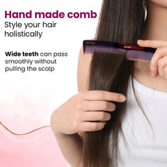 AGARO Hand Made Cellulose Acetate Comb HMC75, All Fine Tooth Dressing Comb, Smooth Rounded Teeth, Hair Styling, Hair Bru