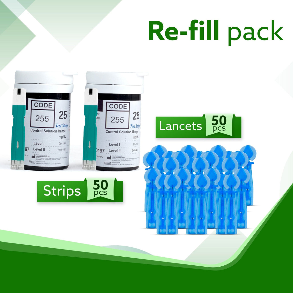 AGARO Blood Glucose Test Strips & Lancets, 50pcs each, Instant Blood Sugar Test at Home, Glucometer Machine, Blood Glucose Monitoring Device, Fast Blood Sugar Testing, Simple & Accurate, GLS-76-2