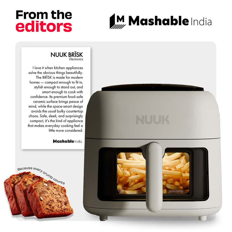 World's 1st 100% Toxin-Free ILAG® Certified CeramicTech™ Air Fryer with XL Basket | BRĪSK