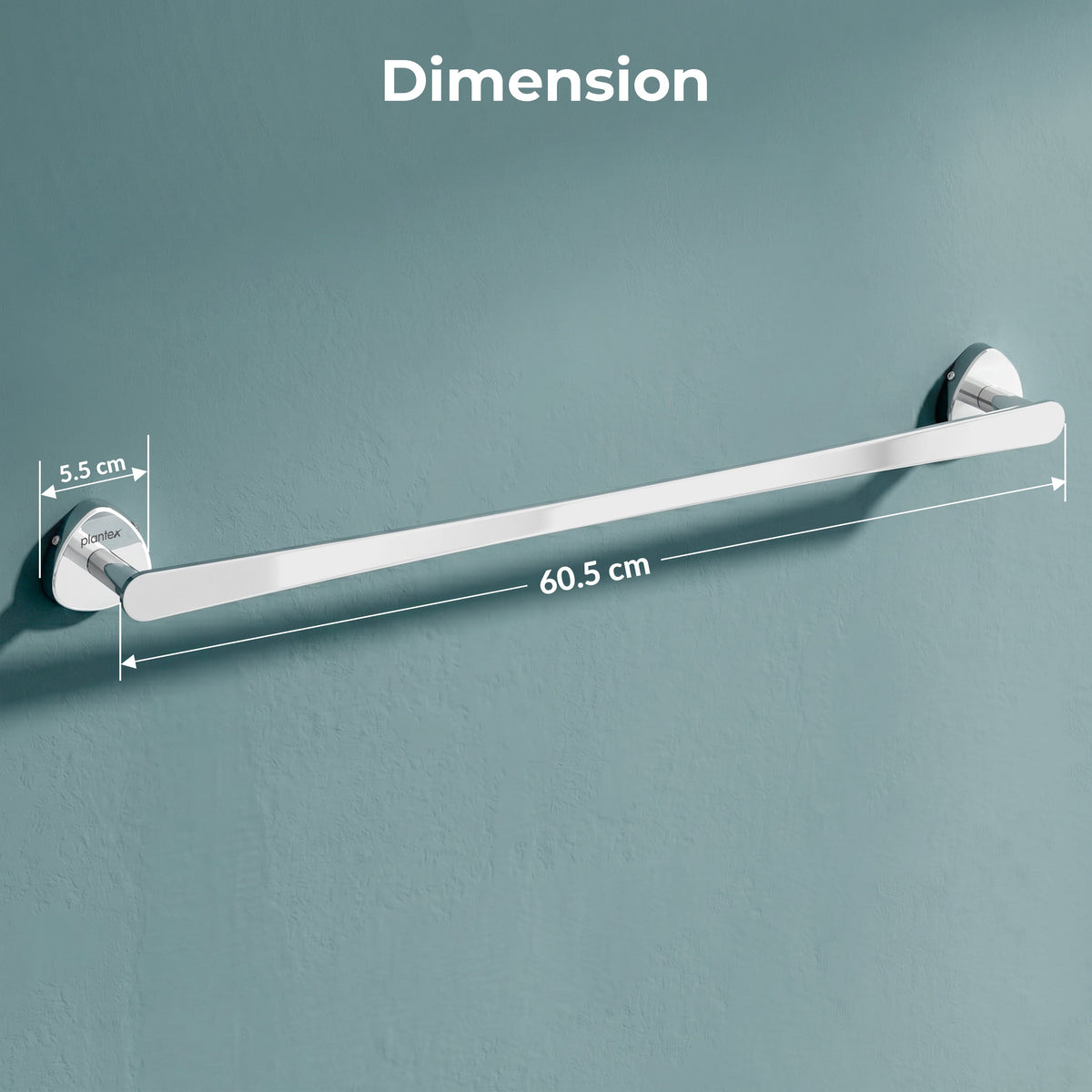 Plantex J4 Stainless Steel Towel Holder in Bathroom/Cloth Hanger for Bathroom/24 Inch Single Towel Rod/Bathroom Accessories (Chrome Finish) Angel-2