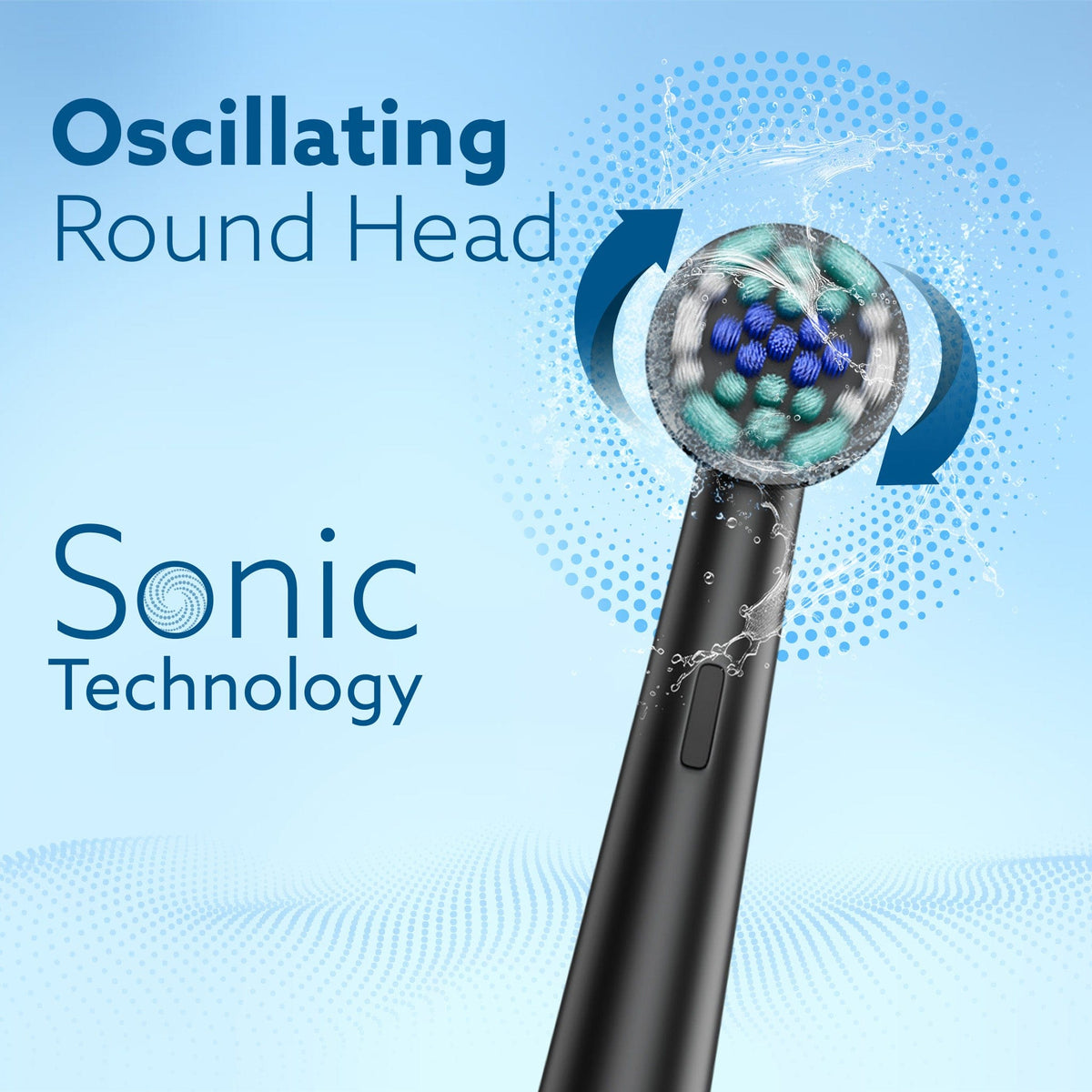 AGARO Cosmic Oscillating Electric Tooth Brush for Adults, Nylon Soft Bristles, Replaceable Brush Head, Rechargeable, Pow