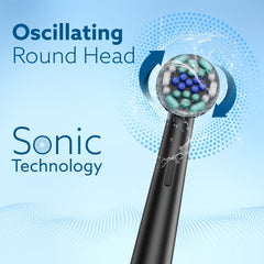 AGARO Cosmic Oscillating Electric Tooth Brush for Adults, Nylon Soft Bristles, Replaceable Brush Head, Rechargeable, Pow