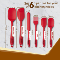 AGARO Deluxe Silicone Spatula Set of 6