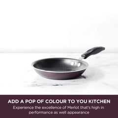 Meyer Merlot Non-Stick 3pcs Set 20cm Frypan + Kadai Set with Interchangeable Glass Lid