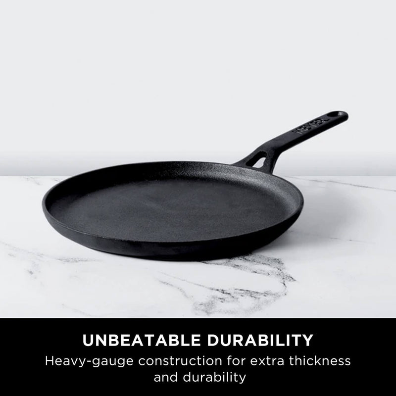 Meyer 2pcs Set - 28cm Cast Iron Flat Tawa + Oil Sprayer
