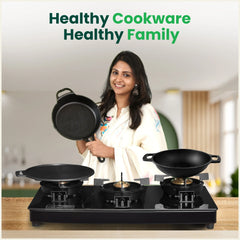 CASTrong Cast Iron Fish Fry pan, Pre-seasoned, Naturally Nonstick, 100% Pure, Toxin-free fry pan 9.8 In/25 cm/1.9 kg