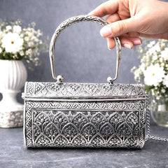 Brass Silver Plated Purse / Clutch bag (8.5 Inch)