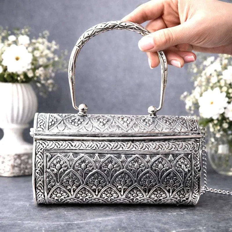 Brass Silver Plated Purse / Clutch bag (8.5 Inch)