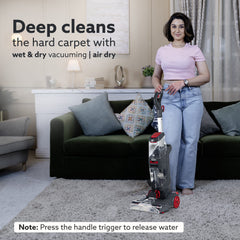 AGARO Elite Upright Wet & Dry Carpet Cleaner, 800W, 13.5 kPa Suction Pressure, 2 in 1 Handheld Carpet Spot Cleaner Machi