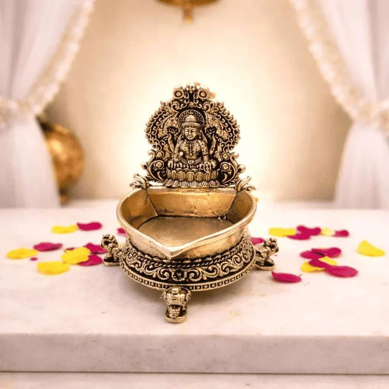 Brass Lakshmi Lightweight Diya (3 Inch)