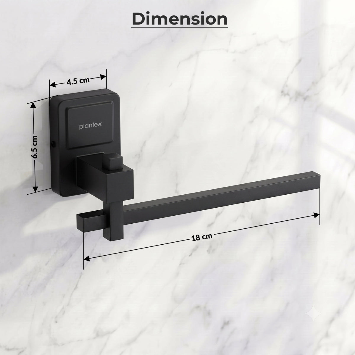 Plantex 304 Grade Stainless Steel Napkin Holder for Wash Basin/Hand Towel Holder for Bathroom/Towel Ring/Bathroom Accessories - Darcy (Black)-3
