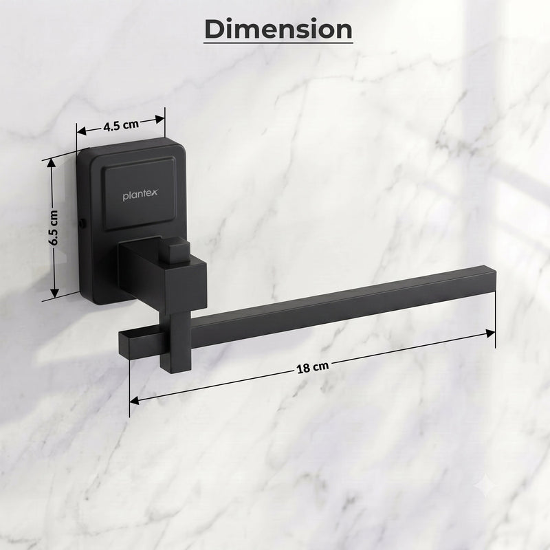 Plantex 304 Grade Stainless Steel Napkin Holder for Wash Basin/Hand Towel Holder for Bathroom/Towel Ring/Bathroom Accessories - Darcy (Black)-3