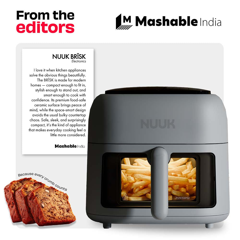 World's 1st 100% Toxin-Free ILAG® Certified CeramicTech™ Air Fryer with XL Basket | BRĪSK