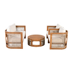 Exano Outdoor Sofa Set 2 Seater, 2 Single seater and 1 Center Table Braided & Rope