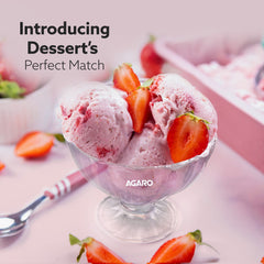 AGARO Glass Elegant Ice Cream Bowl 140ml Set of 6, Ice Cream Bowl, Dessert Cup for Sundae, Sweets, Snacks, Fruit, Puddin