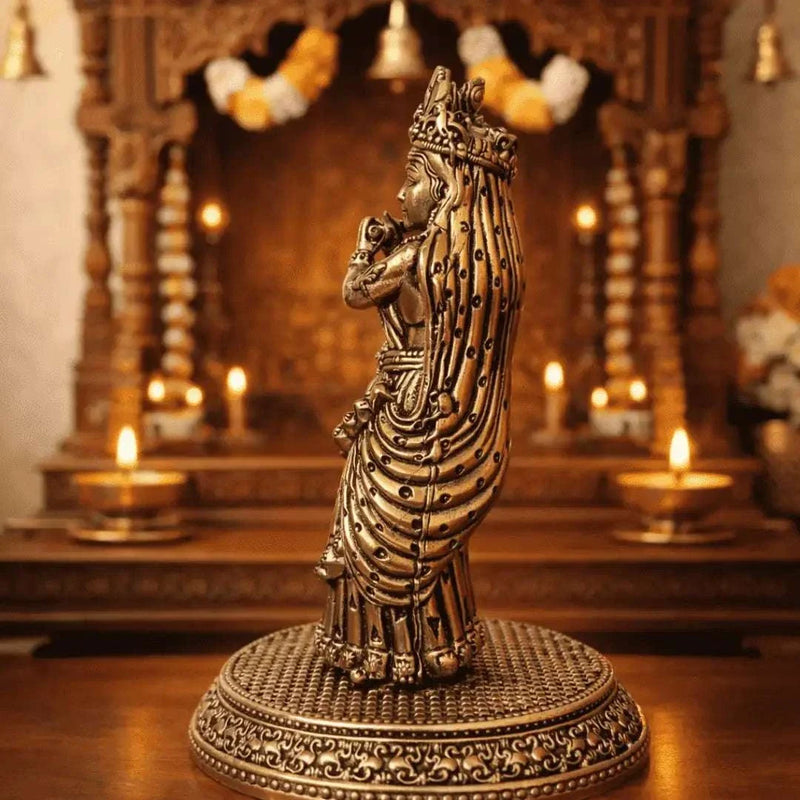 Brass Lightweight Standing Radha Krishna Idol