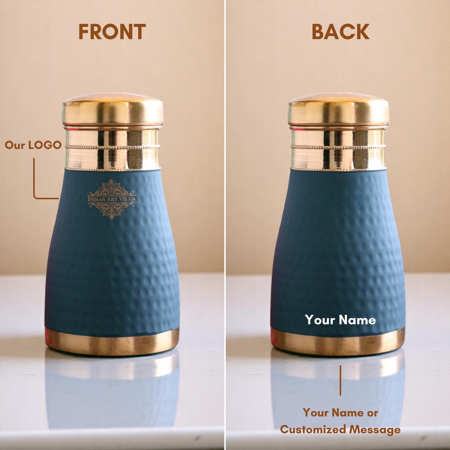 Personalized Copper Silk Finish Bedroom Water Bottle 950 ML