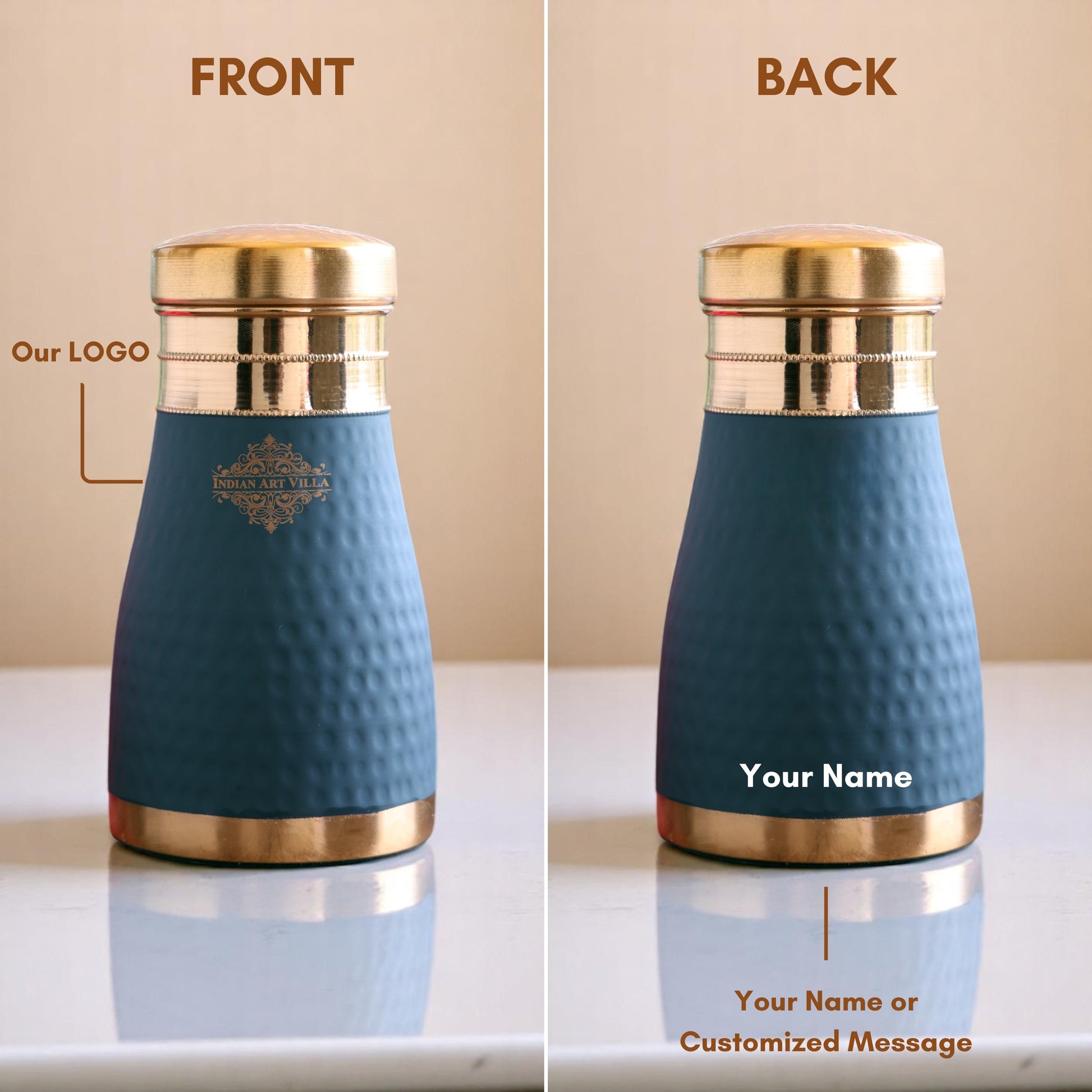 Personalized Copper Silk Finish Bedroom Water Bottle 950 ML