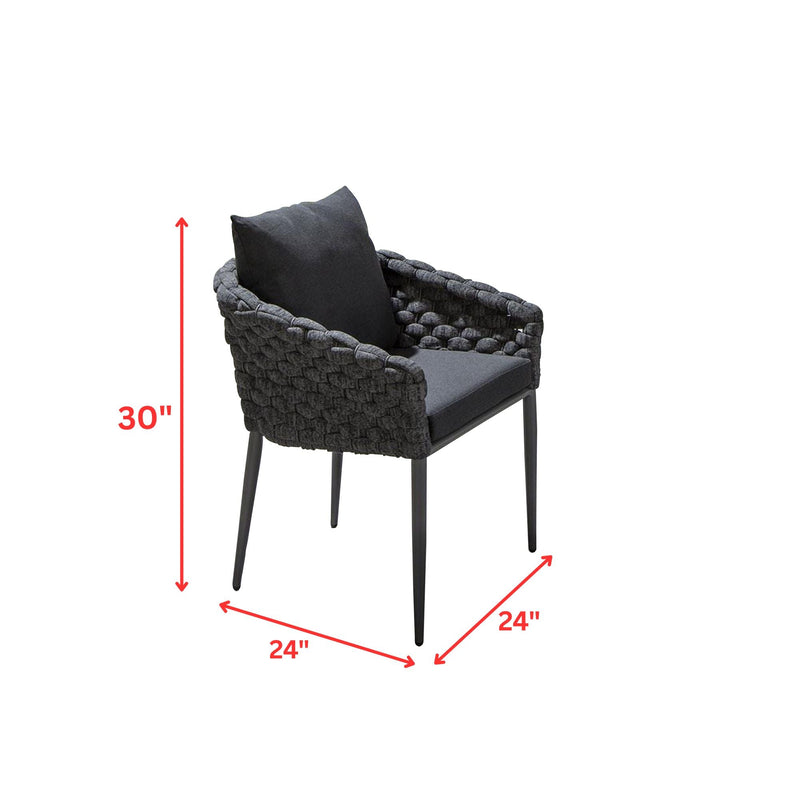 Ventus Outdoor Patio Seating Set 6 Chairs and 1 Table Set (grey)