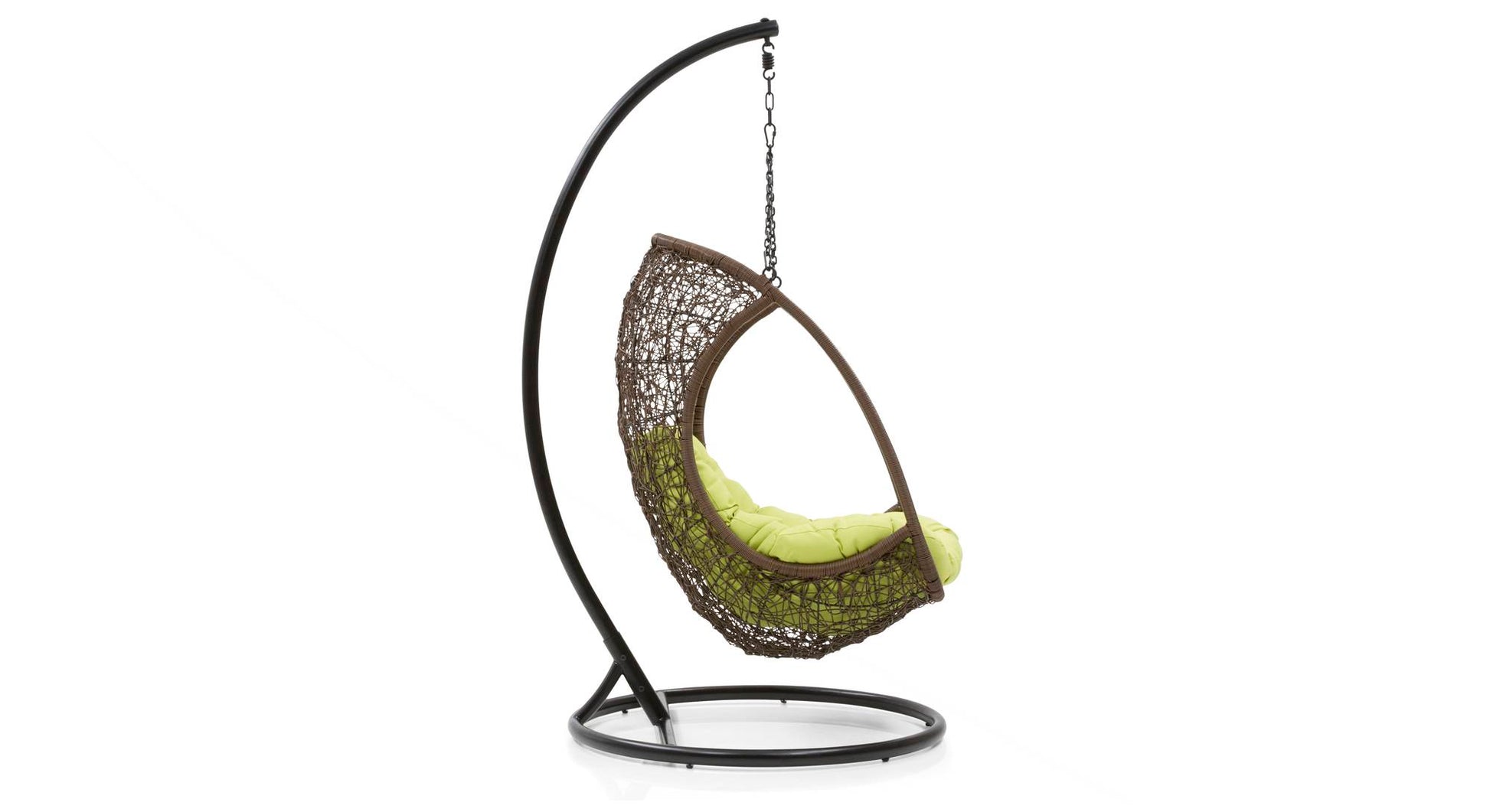 Nucci Single Seater Hanging Swing With Stand For Balcony , Garden Swing (Dark Brown)