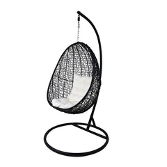 Oscuro Single Seater Hanging Swing With Stand For Balcony , Garden Swing (Black)