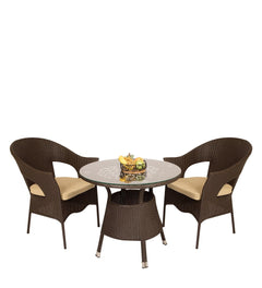 Blaze Outdoor Patio Seating Set 2 Chairs and 1 Table Set (Brown)