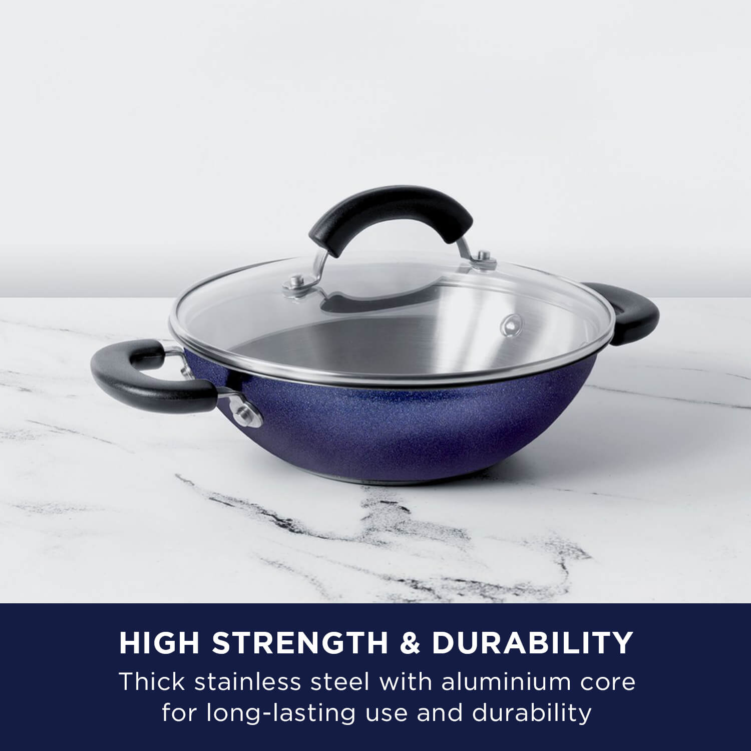 Centennial Nickel Free Stainless Steel Kadai, 22cm