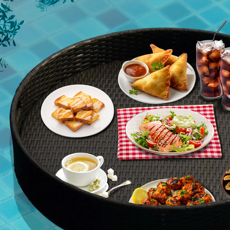 Enciso Luxury Floating Serving Tray For Swimming Pool - Black ( Round )