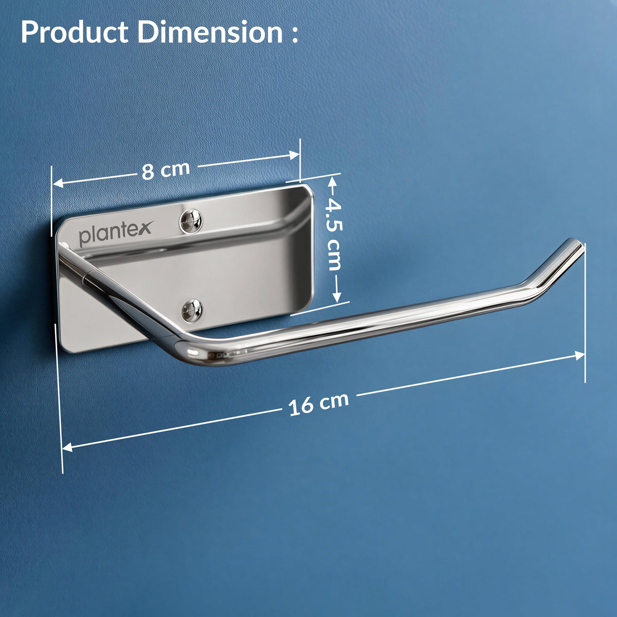 Plantex Stainless Steel Toilet Paper Roll Holder/Tissue Paper Holder in Bathroom/Kitchen/Bathroom Accessories - Wall Mount (Chrome)-3