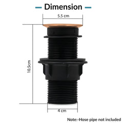 Plantex Brass with Nylon 4 inch Full Thread Waste Coupling for Wash Basin/Coupling for Sink - Pack of 1 (BH-1116, Rose Gold)-2