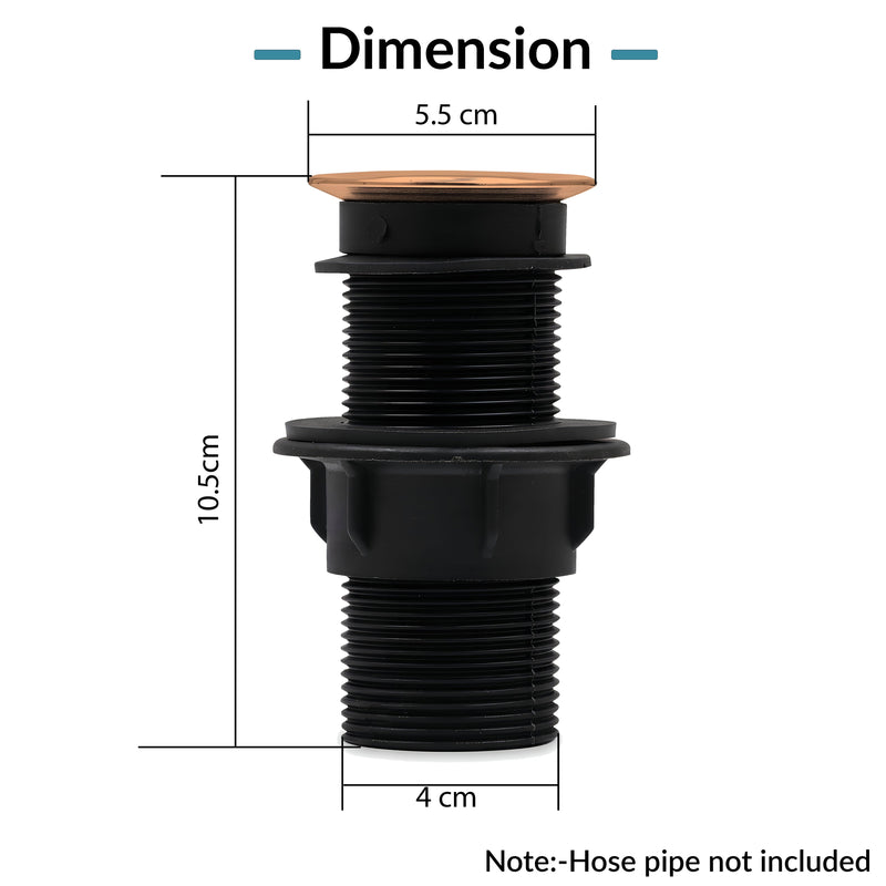 Plantex Brass with Nylon 4 inch Full Thread Waste Coupling for Wash Basin/Coupling for Sink - Pack of 1 (BH-1116, Rose Gold)-2
