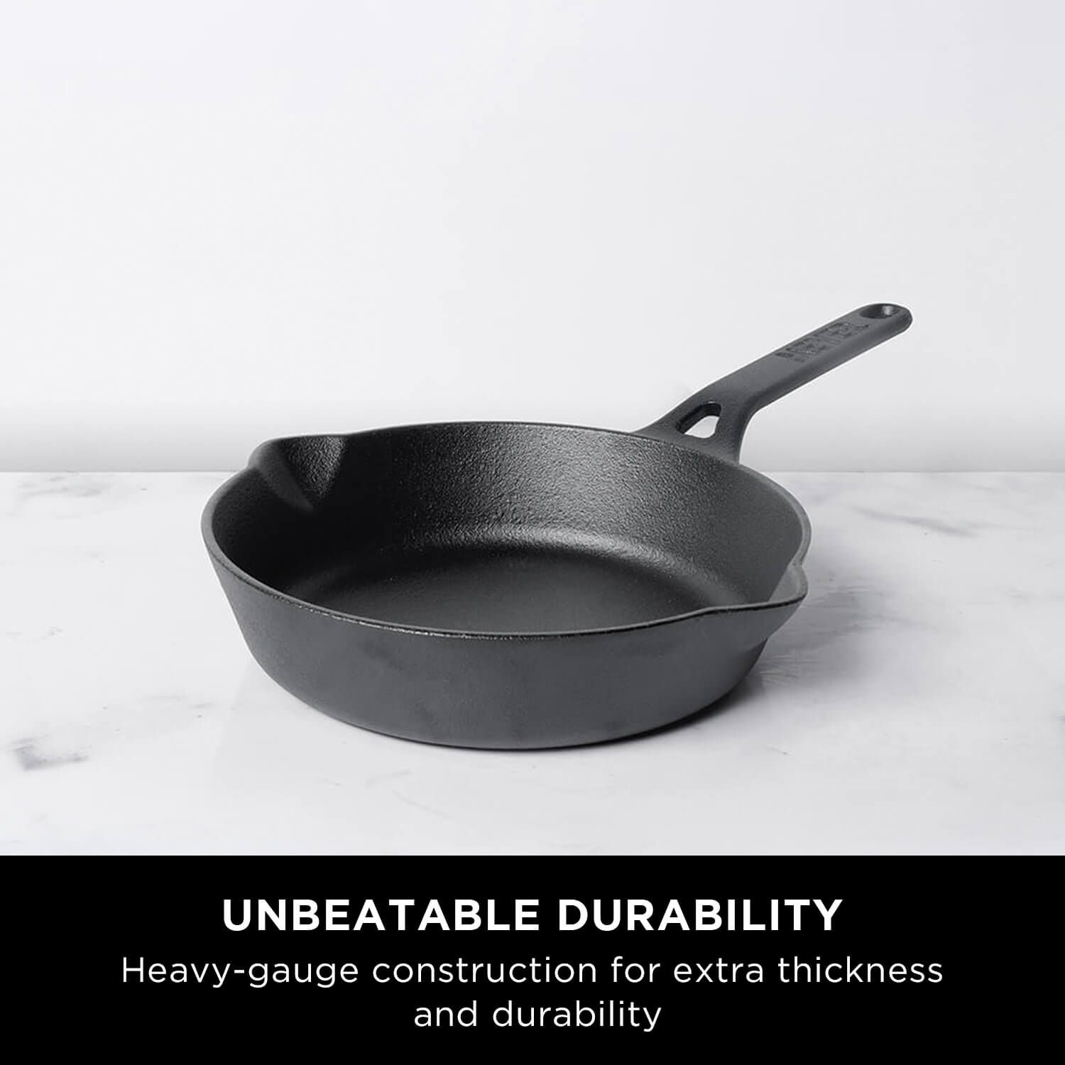 Meyer Pre-Seasoned Cast Iron 3 Piece Cookware Set - 28cm Flat Dosa Tawa + 20cm Frypan + 26cm Curved Roti Tawa