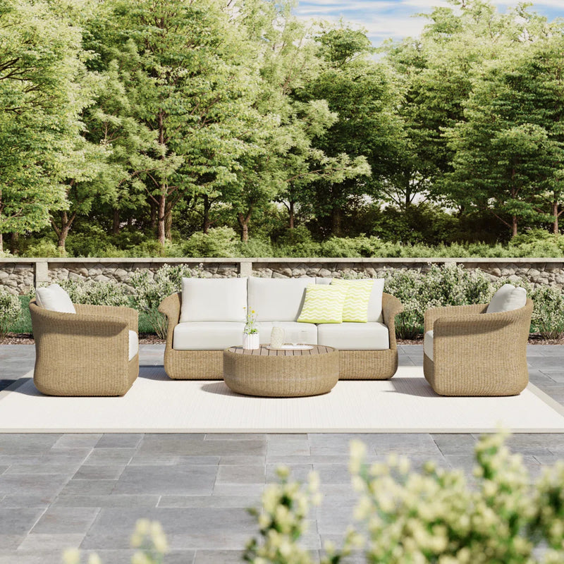 Coist Outdoor Sofa Set 3 Seater, 2 Single seater and 1 Center Table (Honey)