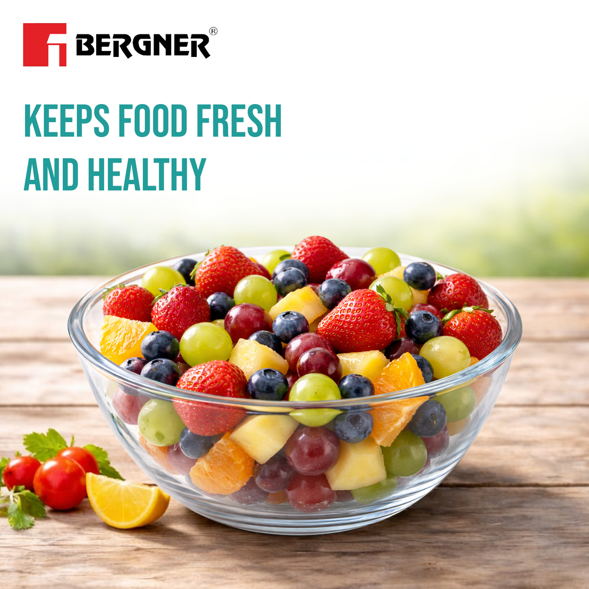 Bergner Ambiento Borosilicate Glass Salad Bowl 2.7L