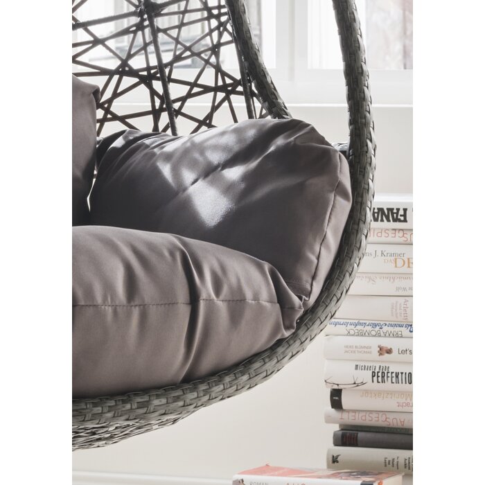 Edmondo Single Seater Hanging Swing With Stand For Balcony , Garden Swing (Dark Brown)