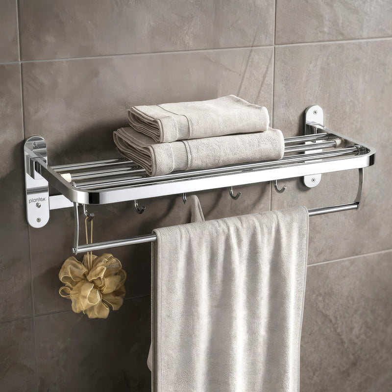 Plantex 304 Grade Stainless Steel Towel Rack in Bathroom/Towel Holder/Bathroom Accessories (24 Inch) Chrome-2